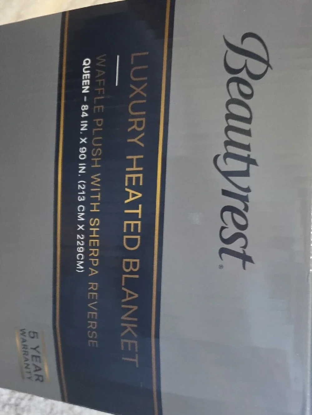 Beautyrest Queen Luxury Heated Blanket - White Whisper Waffle Plush